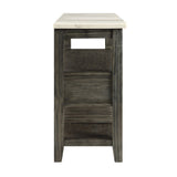 Merel - Server - White Marble Top & Gray Oak