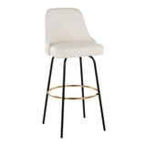 Marcel - Studded-Contemporary Fixed-Height Swivel Barstool (Set of 2)