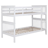 Madison - Twin Over Twin Bunk Bed With Slatted Design - White