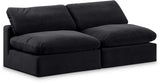Comfy - Velvet Modular Armless Sofa 2 Seats