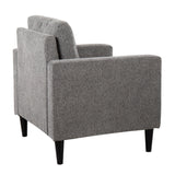 Wendy - Contemporary Accent Chair - Black Wood And Gray Fabric