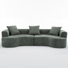 Modern Style Ultra Smooth Curved Sofa With 3 Pillows