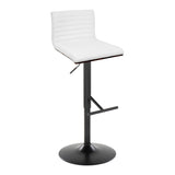 Mason - Adjustable Barstool With Swivel - Black Metal (Set of 2)