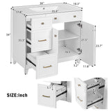 Bathroom Vanity With Sink, Soft Close Doors, Adjustable Shelves