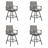 Crown - Outdoor Patio Swivel Bar Stool Set