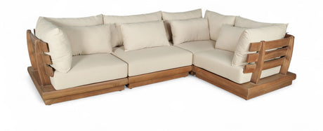 Mirella - 4 Piece Water Resistant Fabric Outdoor Patio Modular Sectional