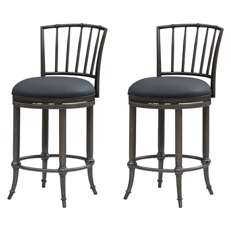 Vince - Commercial Grade Steel Frame Faux Leather Upholstered Swivel Counter Height Barstool