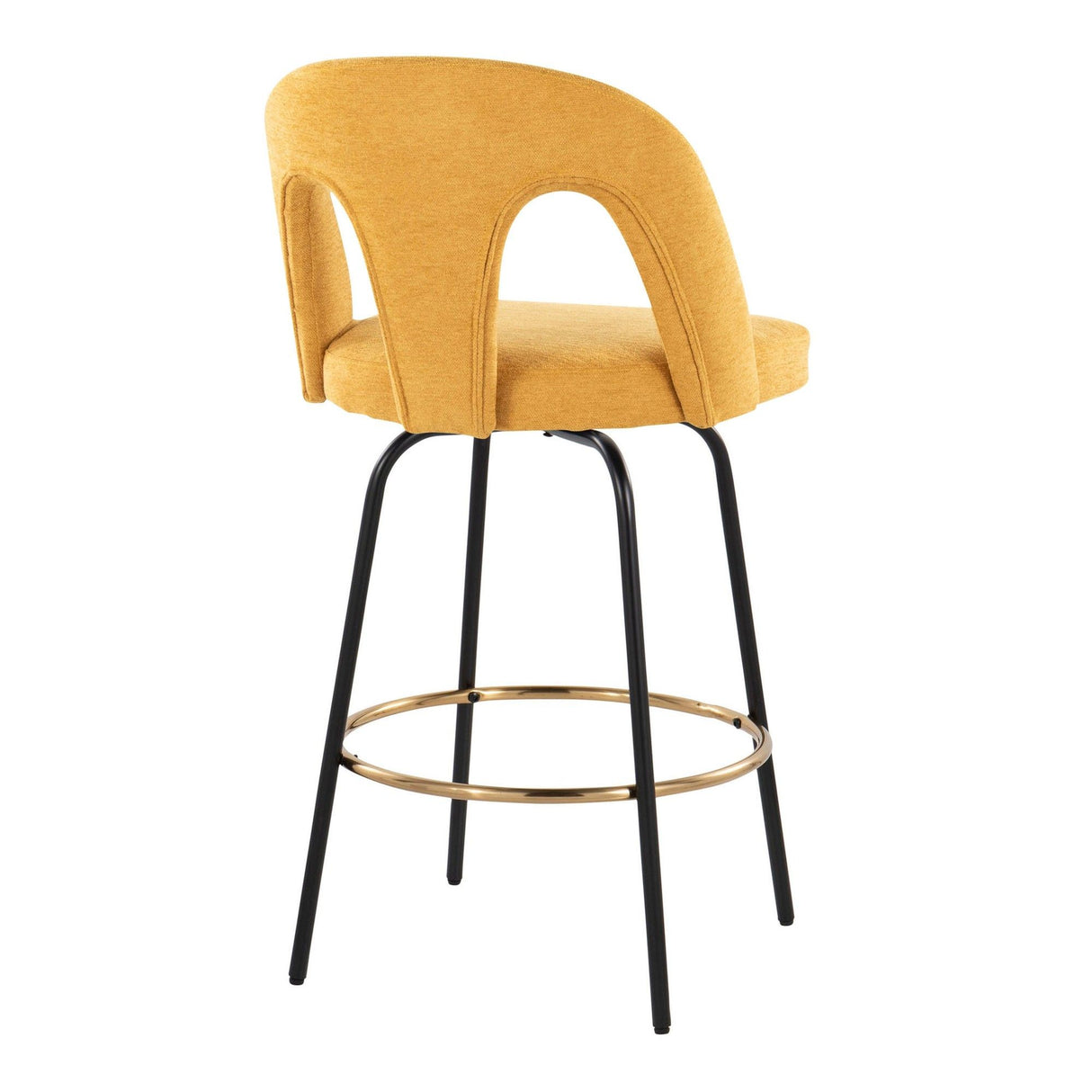 Ava - Upholstered Fixed-Height Barstool (Set of 2) - Black Base