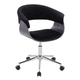 Vintage Mod - Office Chair - Black Velvet