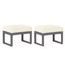 Patio All-Weather Ottomans With Thick Cushions (Set of 2)