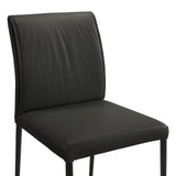 Meriam - Full Back Top Grain Leather Upholstered Metal Dining Chairs (Set of 2)
