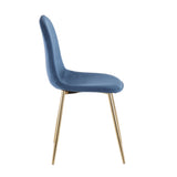 Pebble - Contemporary Chair (Set of 2) - Gold Steel, Velvet