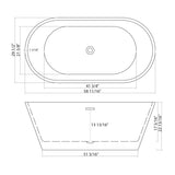 Gloss Freestanding Bathtub With Drain, Stand Alone Soaking Tub