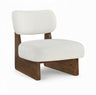 Vetra - Linen Textured Fabric Upholstered Accent Chair With Brown Base