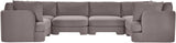 Hammond - Velvet Performance Fabric Upholstered 6 Piece U-Shaped Sectional