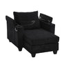 Convertible Chaise Lounge Sofa Chair With USB Ports, Cup Holders, Phone Holder And Storage