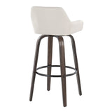 Daniella - 30" Fixed-Height Barstool (Set of 2) - White And Walnut