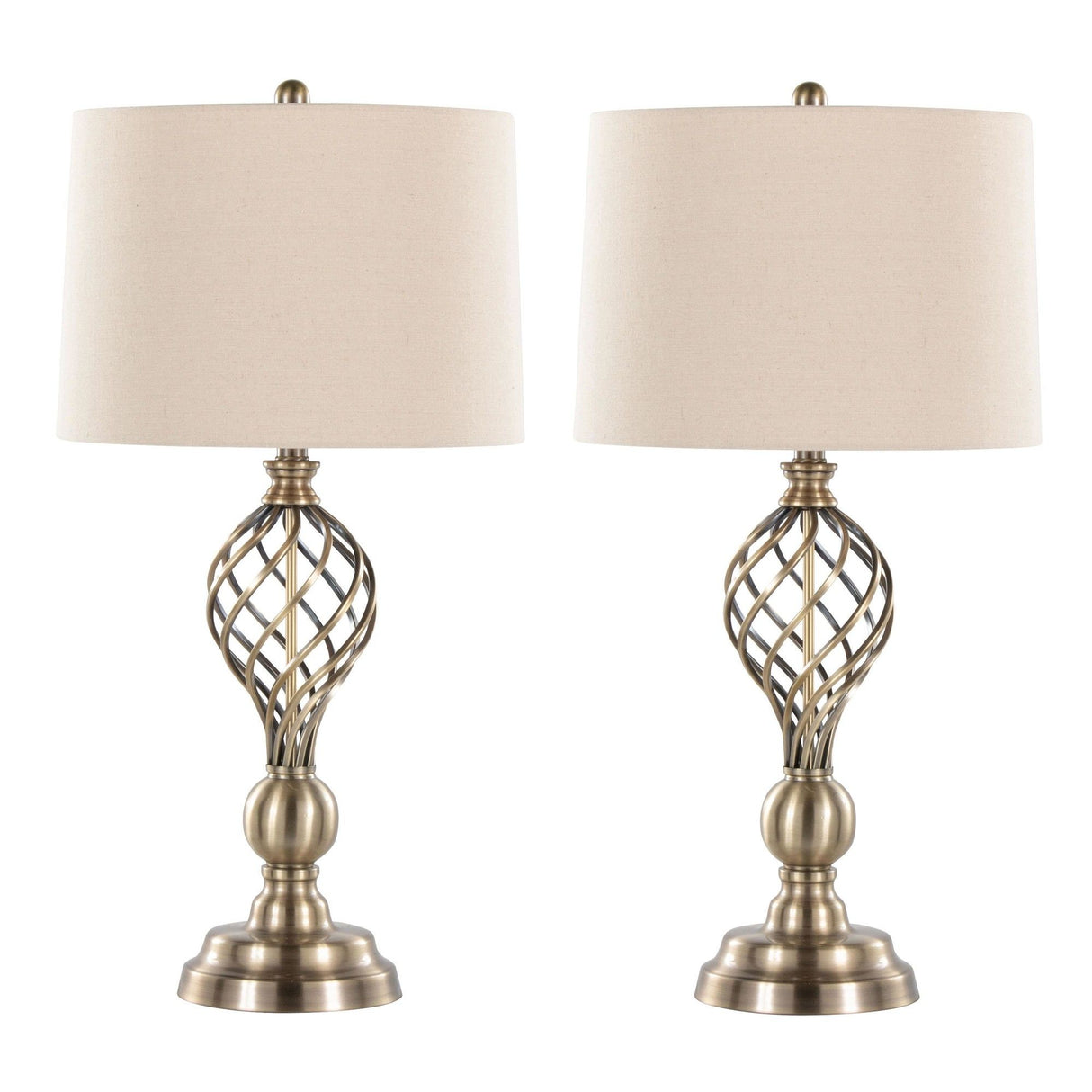 Linx - Twist 29" Metal Table Lamp (Set of 2) - Beige