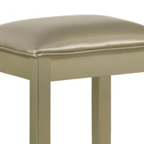 Vanity Stool With Padded Seat - Gold