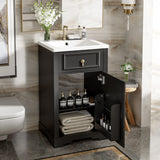 Elegant Bathroom Vanity With Ceramic Sink, Soft Close Door, Adjustable Shelf