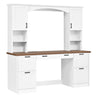 Farmhouse Computer Desk With Hutch