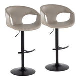 Curvo - Adjustable Barstool With Rounded T Footrest (Set of 2) - Black Metal