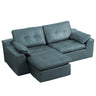L - Shaped Modular 2 Seater Sofa With Movable Ottoman And High Density Sponge Cushions For Living Room