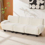 3 Seater Sofa Couch With Curved Armrests