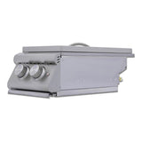 Blaze LTE+ Natural Gas Stainless Steel Double Side Burner w/ Lid - BLZ-SB2-LTE3-NG