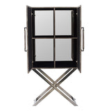 Cabinet - Silver - Faux Leather