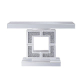 Noralie - Rectangular Console Table - Mirrored & Faux Diamonds