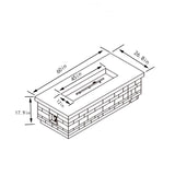 60" Propane Gas Fire Pit Table, 60000 Btu Rectangular Concrete Fire Pit For Outside Patio Deck Garden Backyard - Sandstone