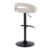 Grotto - Upholstered Adjustable Barstool - Black Metal Base