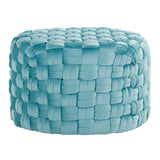 Braided - Round Velvet Ottoman