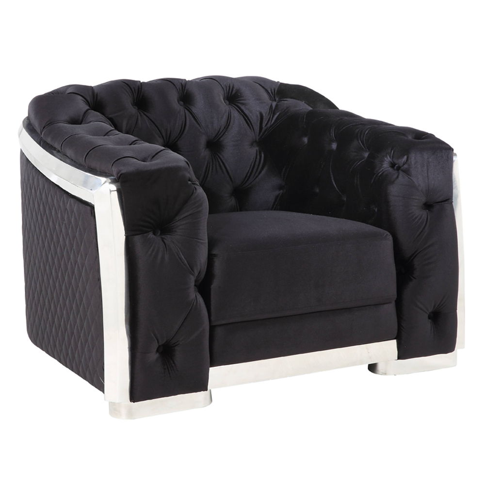 Pyroden - Chair - Black Velvet & Chrome