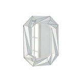 Diamond Shaped Wall Mirror With Beveled Edge Frameless Design - Silver