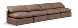 Indulge - Faux Leather 4 Seat Modular Armless Sofa