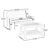 2 Piece Outdoor Conversation Set (Loveseat & Coffee Table With Water-Resistant Cushions)