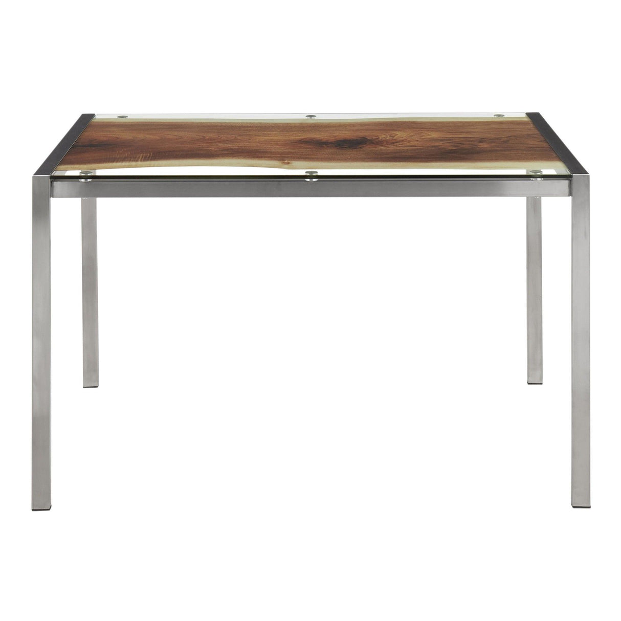 Live Edge - Contemporary Table - Printed Glass Top