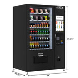 Refrigerated Snack and Drink Vending Machine with 60 Slots and 22 Inch Touch Screen with Bill and Coin Acceptor in Black (KM-VMRT-50-BC)