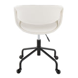 Curvo - Upholstered 4-Star Task Chair - Black Metal Base