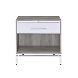 Cistus - Accent Table - Weathered Gray Oak & White
