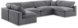 Comfy - 6 Piece Velvet Modular Armless Sectional
