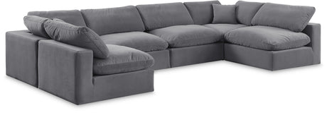 Comfy - 6 Piece Velvet Modular Armless Sectional