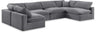 Comfy - 6 Piece Velvet Modular Armless Sectional