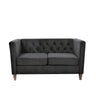 Button Tufted Loveseat, 2 Seater With Square Arm Couch For Living Room