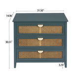 3 Drawer Cabinet, Natural Rattan, American Furniture
