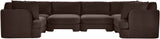 Hammond - Velvet Performance Fabric Upholstered 6 Piece U-Shaped Sectional