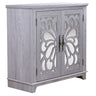 Elegant Sideboard With 2 Acrylic Mirrored Doors, Adjustable Shelf Storage