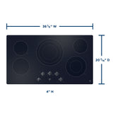 GE JEP5036DTBB - 36" Built-In Knob Control Electric Cooktop - Black
